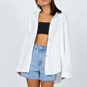 Princess polly white linen long sleeve